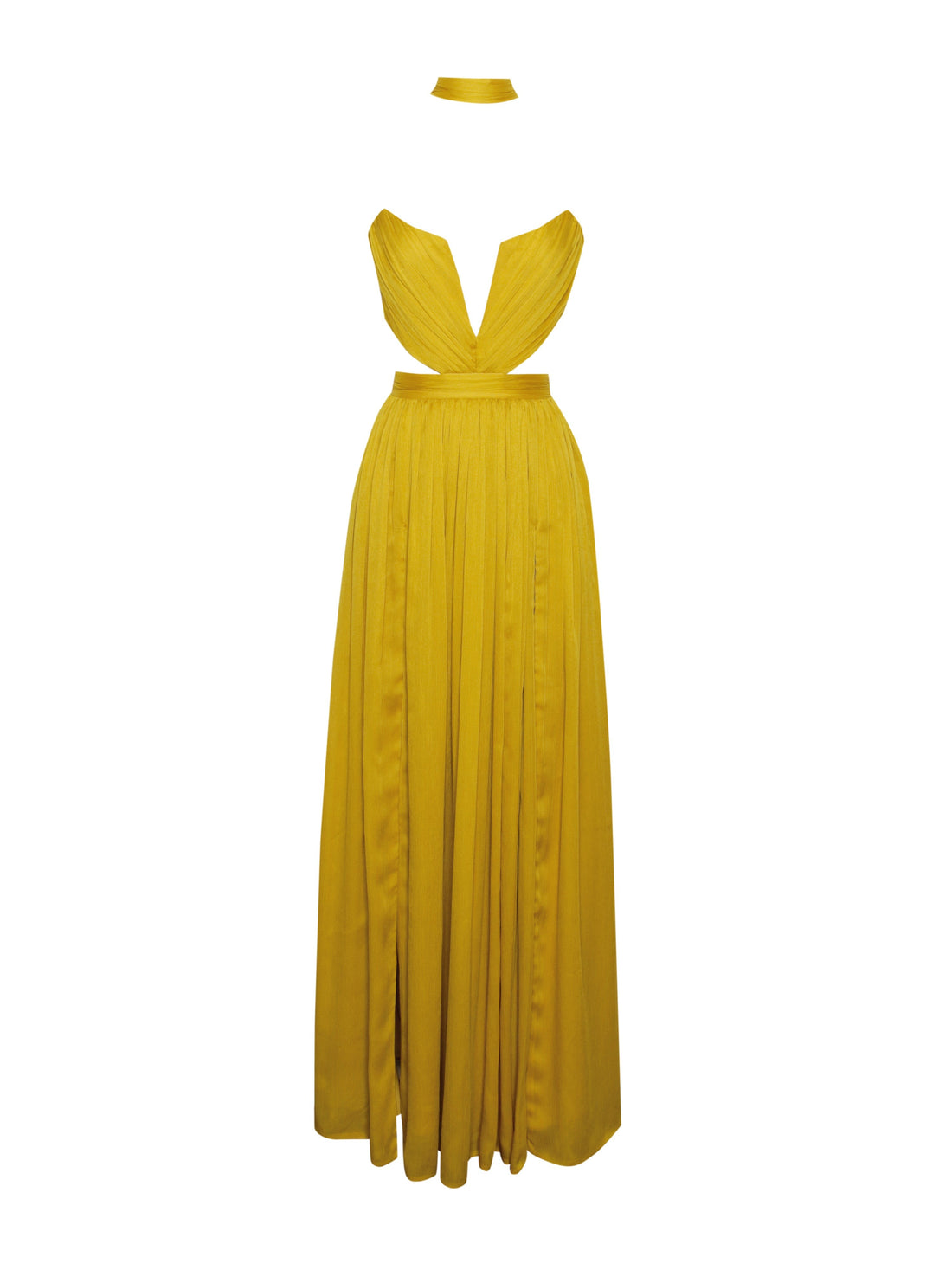 Dania Silk Pleated Chiffon Maxi Dress