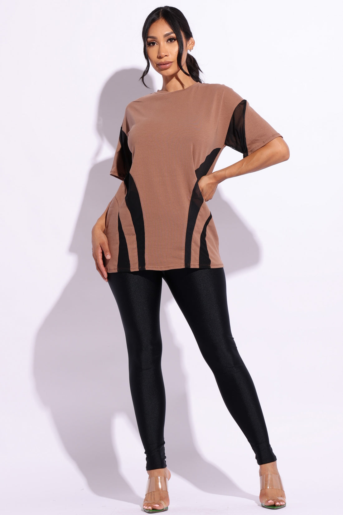 Kylie Mesh Contrast Top